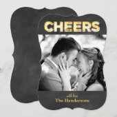 Cheers op de Chalkboard Holiday-fotokaart Feestdagenkaart (Voorkant / Achterkant)