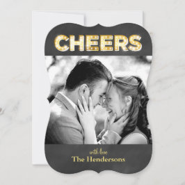 Cheers op de Chalkboard Holiday-fotokaart Feestdagenkaart