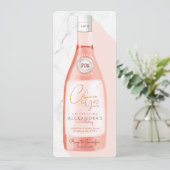 Cheers op de goudmeisjes roze Rosé-wijnfles Kaart (Staand voorkant)