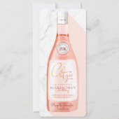 Cheers op de goudmeisjes roze Rosé-wijnfles Kaart (Voorkant)