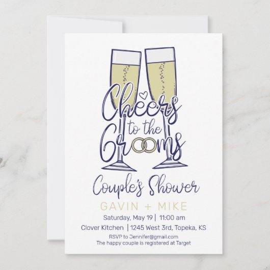 Cheers op de Grooms Couples Wedding Shower Kaart (Voorkant)