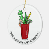 Cheers op een feestelijke Mary Kerstgrappenmakerij Keramisch Ornament (Links)