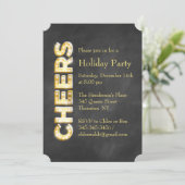 Cheers op uitnodiging van de Chalkboard Holiday Pa (Staand voorkant)