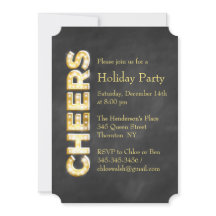 Cheers op uitnodiging van de Chalkboard Holiday Pa