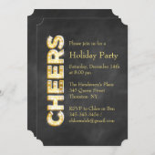 Cheers op uitnodiging van de Chalkboard Holiday Pa (Voorkant / Achterkant)