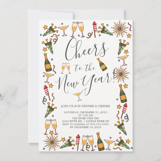 Cheers op uitnodiging van de Cocktail-partij in he (Voorkant)