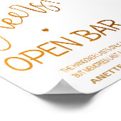 Cheers Open bar bruiloft bord 5x7 poster (Hoek)
