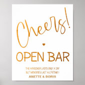 Cheers Open bruiloft bord 8x10 poster (Voorkant)