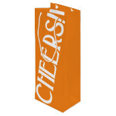 Cheers Oranje Art Deco Wijn Cadeautas (Achterkant Gekanteld)