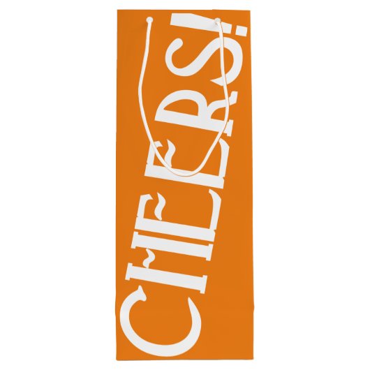 Cheers Oranje Art Deco Wijn Cadeautas (Achterkant)