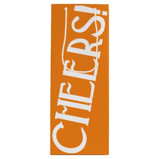 Cheers Oranje Art Deco Wijn Cadeautas (Voorkant)