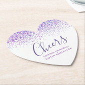 Cheers paarse moderne kunst waterverf dabs kartonnen onderzetters (Gekanteld)