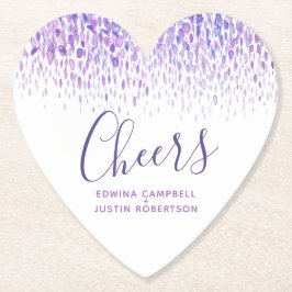 Cheers paarse moderne kunst waterverf dabs kartonnen onderzetters