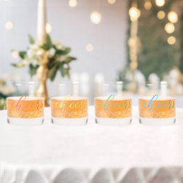 CHEERS! - Pastel Rainbow Fun Typografie met naam Whisky Glas