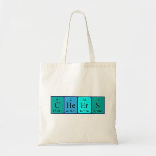 Cheers periodieke canvas tas woord (Voorkant)