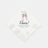 Cheers Personalized Wedding Napkins with Hearts Servet (Hoek)