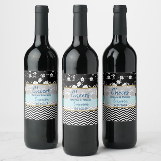 Cheers Personalized Wedding Wine Bottle Labels Wijn Etiket (Flessen)