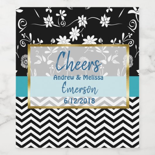 Cheers Personalized Wedding Wine Bottle Labels Wijn Etiket (Enkel label)