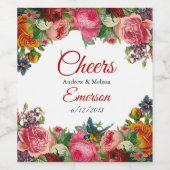 Cheers Personalized Wedding Wine Bottle Labels Wijn Etiket (Enkel label)