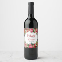 Cheers Personalized Wedding Wine Bottle Labels