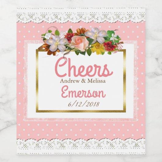 Cheers Personalized Wedding Wine Bottle Labels Wijn Etiket (Enkel label)