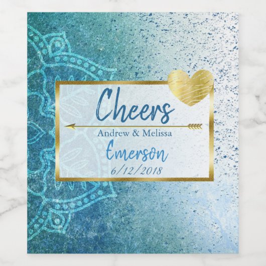 Cheers Personalized Wedding Wine Bottle Labels Wijn Etiket (Enkel label)