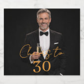 Cheers photo birthday party gold bier etiket (Enkel label)