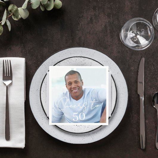 Cheers photo birthday party servet