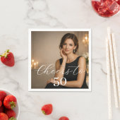 Cheers photo elegant script birthday party servet (Insitu)