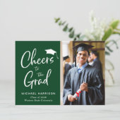 Cheers Photo Green Afstuderen Aankondiging (Staand voorkant)