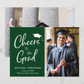 Cheers Photo Green Afstuderen Aankondiging (Voorkant / Achterkant)