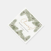 Cheers Pine & Gold Kerst Feestelijke bruiloft Servet (Hoek)