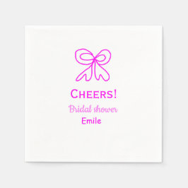 Cheers purple pink bow bridal shower add name  servet