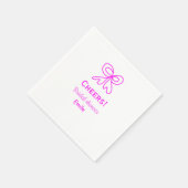 Cheers purple pink bow bridal shower add name  servet (Hoek)