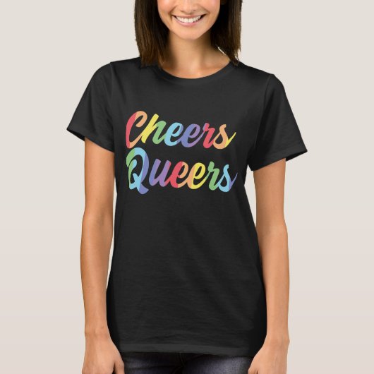 Cheers Queers Lgbt Gay Pride T-shirt (Voorkant)