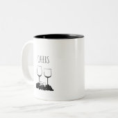 Cheers Rae Dunn geïnspireerd eenvoudig Tweekleurige Koffiemok (Voorkant links)