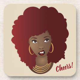 Cheers! | Red Afro, geïrriteerd Bier Onderzetter