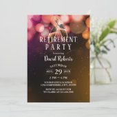 Cheers Retirement Champagne Toast Bokeh Lights Kaart (Staand voorkant)