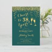 Cheers Retirement Party - Emerald Green Gold Kaart (Staand voorkant)