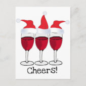 CHEERS! RODE WIJN EN KERSTMIS PETTEN PRINT FEESTDAGENKAART (Voorkant)