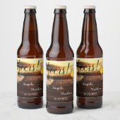 Cheers Romantic Sunset Wedding Beer Label Bier Etiket (Flessen)