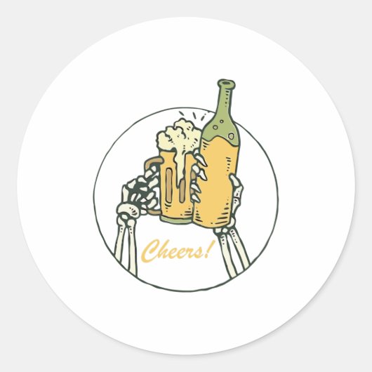 Cheers! Ronde Sticker (Voorkant)