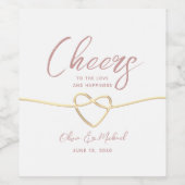 Cheers Roos Gold Wedding Wijn Etiket (Enkel label)