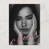 Cheers rose goud Kerst Feestdagenkaart (Voorkant)