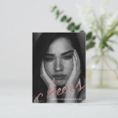 Cheers rose goud vakantie feestdagenkaart (Staand voorkant)