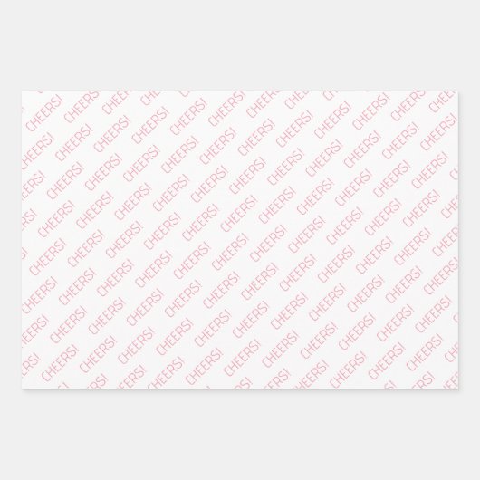 Cheers Roze Wit Zwart Wrapping Paper (Voorkant 2)