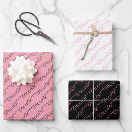 Cheers Roze Wit Zwart Wrapping Paper