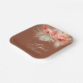 Cheers Rust Terracotta Floral Pampas Grass Papieren Bordje (Gebogen)