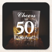 Cheers Rustic Whiskey Rocks Glass Kartonnen Onderzetters (Voorkant)