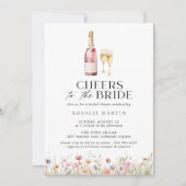 Cheers | Schattige Girly Pink Champagne Vrijgezell Kaart (Voorkant)